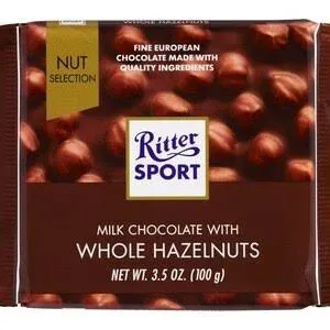 Ritter Sport Milk Chocolate with Whole Hazelnuts