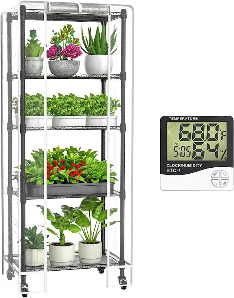 Mini 5-Tier Greenhouse for Indoor Outdoor, 23.2&#034; L×13.4&#034; W×61.4&#034; H Portable 