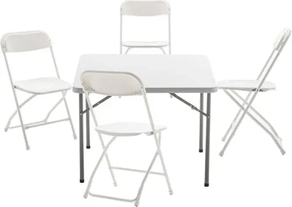 BTEXPERT Folding Card Plastic Table Portable Adult Chairs for Board Party Home Indoor Outdoor Lightweight