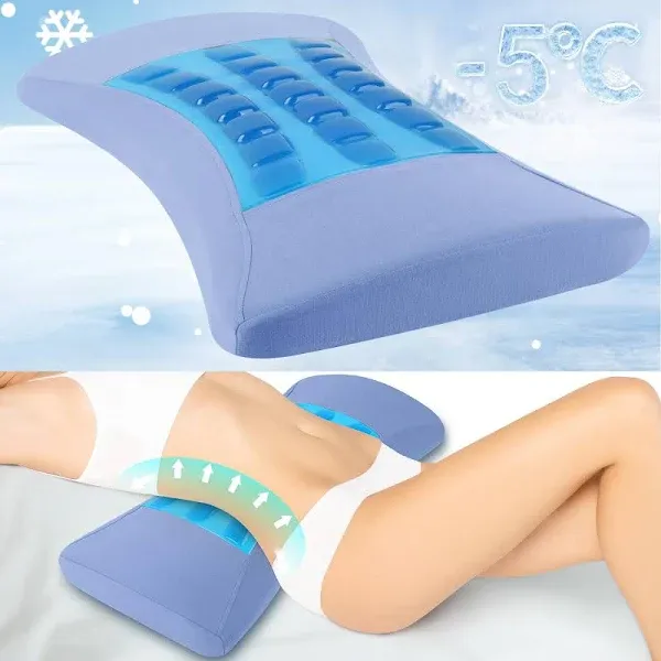 Lumbar Support Pillow for Bed Relief Lower Back Pain with Cooling Gel: Sciati...