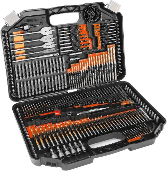 COMOWARE Drill Bit Set, 246 Pcs Drill Bits for Cordless Drill, Drill Driver Bit Set for Wood, Metal, Masonry, Cement and Screwdriver Bits Set Combo Kit, Red Case