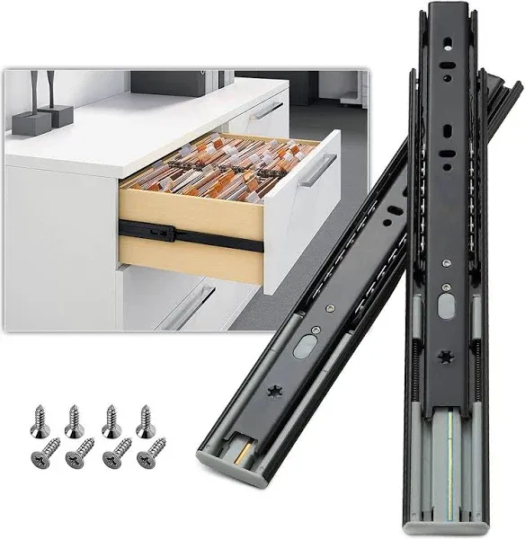 1 Pair Soft Close Drawer Slides Rails 12 14 16 18 20 22 24 Inch 100 lb Load C...