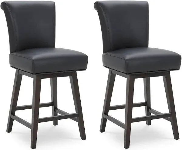 Noah Upholstered 26-inch Counter Height Swivel Barstool Set of 2