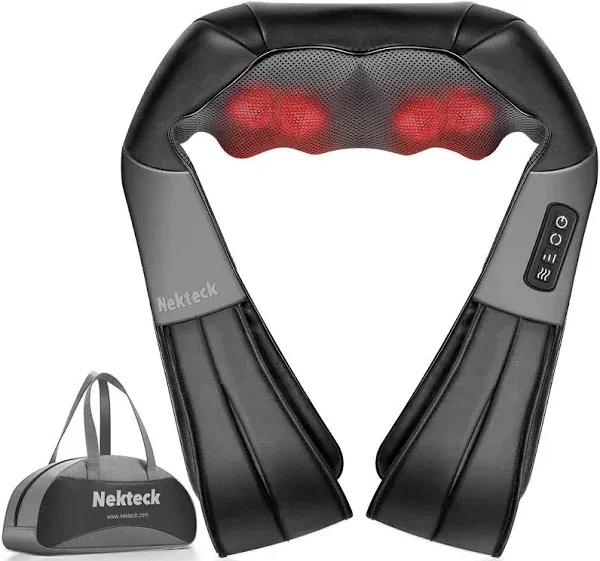 Nekteck Shiatsu Deep Kneading Massage Pillow with Heat Car/Office Chair Massager