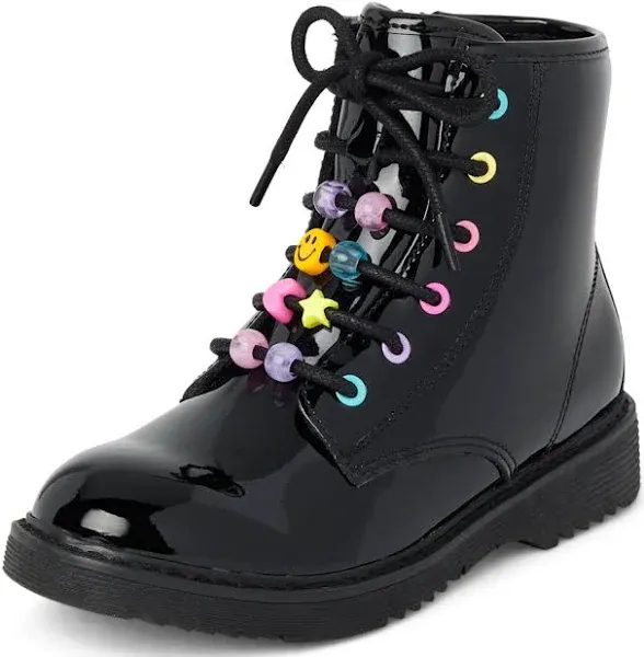 The Children's Place Girls' Beaded Lace Up Combat Boots