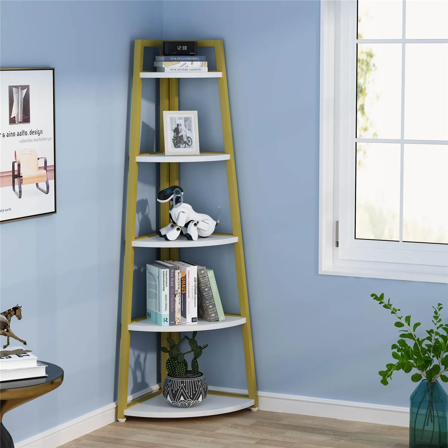 5 Tier Bathroom Corner Shelf Storage Tower Cabinet