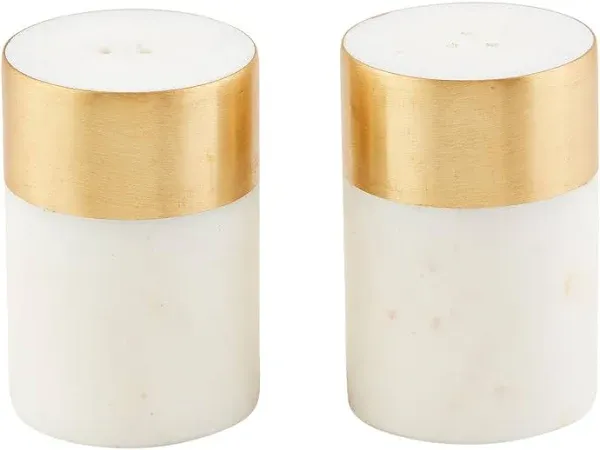 MP Brass & Marble Salt & Pepper Shakers