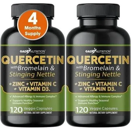 GADE NUTRITION BOOST YOUR HEALTH Quercetin with Vitamin C and Zinc Nettle Quercetin Quercetin 500mg