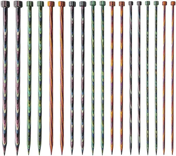 Knit Picks Straight Single Point Wood Knitting Needle Set US 4-11 (Mosaic 14")