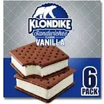 Klondike Classic Vanilla Ice Cream Sandwiches 6 ct