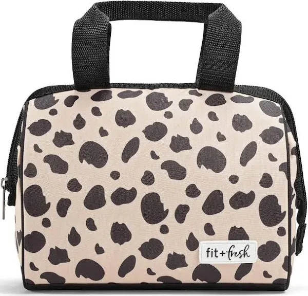 Fit & Fresh Charlotte Adult Insulated Lunch Bag with Carry Handles, Graphic Cheetah