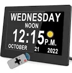 Véfaîî Newest,Dementia Clock with 19 Alarms, Auto DST & Dimming Clock for Wall and Table, Calendar Clock for Seniors, HD Picture Frame, Custom Reminders &Task Alert -Perfect Organizer for Home &School