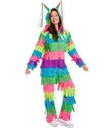 Tipsy Elves Halloween Costumes for Men Bright Multicolored Pinata Jumpsuit Funny Halloween Costume Adult Onesie