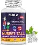 NuBest Tall Kids - Toddlers Vitamins and Kids Vitamins For Age 2 To 9 - Support Bone Strength, Overall Health and Immunity - Animal Shapes - 90