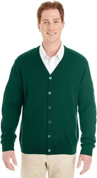 Harriton M425 Men's Pilbloc V-Neck Button Cardigan Sweater