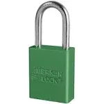 Master Lock - Anodized Aluminum Safety Padlock - 1-1/2" Shackle - Keyed Alike Green