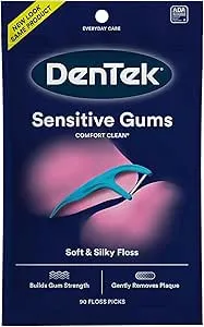 DenTek Comfort Clean Silk Floss Picks, Fresh Mint, 90 Count