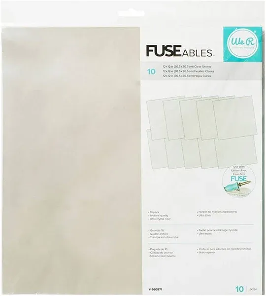 We R Memory Keepers 660871 10 Piece Fuseables Clear Sheets, 12 x 12"