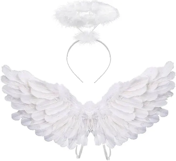 Antspirit Angel Costume Wings and Halo