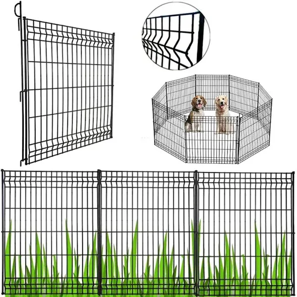 Decorative Garden Fence Fast Installation Multi-Purpose Metal Pet Fence Kit Outdoor