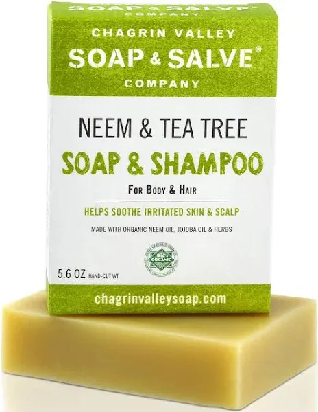 Chagrin Valley Soap & Salve Organic Natural Shampoo & Soap Bar Neem & Tee Trea