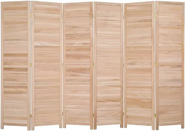 Bonnlo Wood room Divider Privacy Screen 5.9 Ft Tall Folding Partition Wall Divider