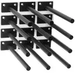 LEOPO Black 8 Pack-8 inch Floating Shelf Bracket, Hidden Brackets for Floating Wood Shelves