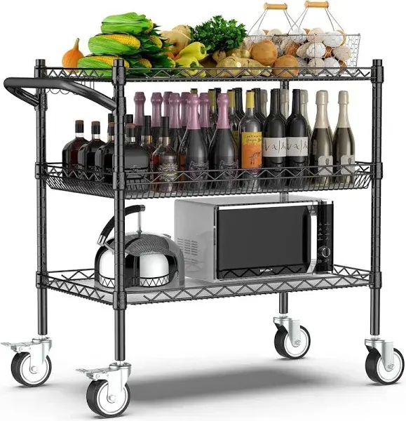 Heavy Duty 3 Tier Rolling Utility Cart