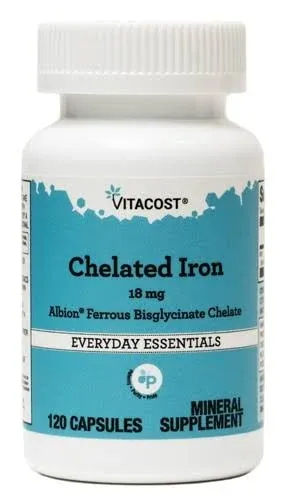 Vitacost Chelated Iron - 18 mg - 120 Capsules