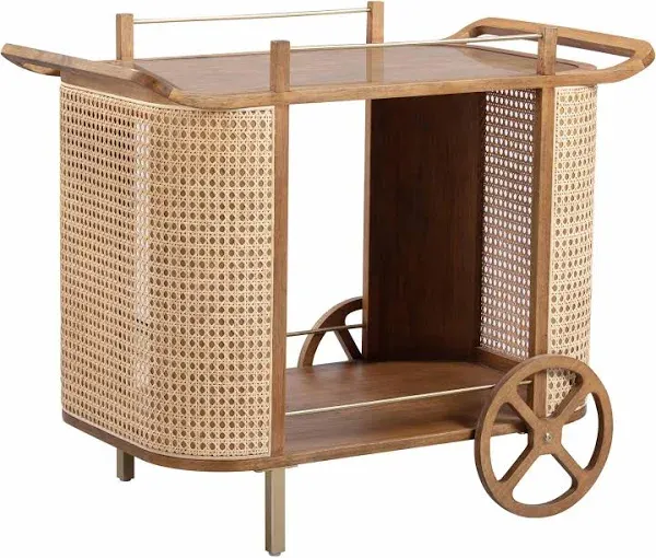 TOV Yuma Natural Rattan Bar Cart