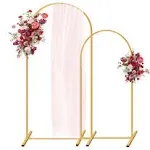 MGPLBYA Metal Arch Backdrop Stand Set of 2 (7.2FT/6FT), Wedding Arch Stand Gold Backdrop Arch Stand, Wedding Arch Frame for Ceremony, Birthday Party, Baby