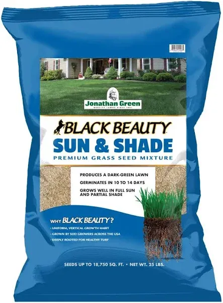 Jonathan Green 12005 Black Beauty Sun &amp; Shade Grass Seed Mixture, 7 Lbs. -