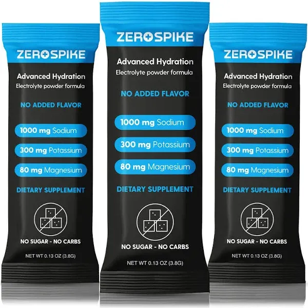 Zerospike No Sugar Electrolytes Powder Packets