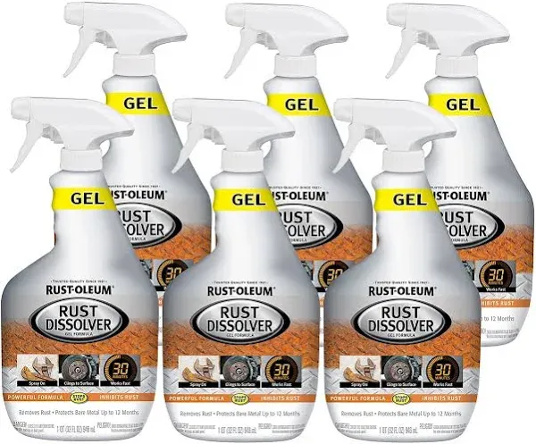 Rust-Oleum 300112-6PK Rust Dissolver Gel Spray, 32 oz, 6 Pack