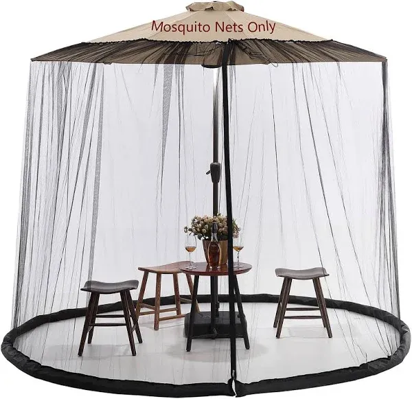 9/10 FT Mosquito Net For Patio Umbrella Outdoors Screen Polyester Hanging Tent(Mosquito Net Only)