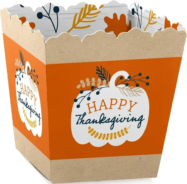 Big Dot of Happiness Happy Thanksgiving - Party Mini Favor Boxes - Fall Harvest Party Treat Candy Boxes - Set of 12