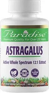 Paradise Herbs - Astragalus - 120 Vegetarian Capsules