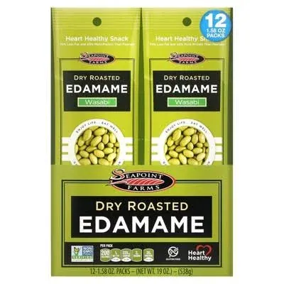 Seapoint Farms Dry Roasted Edamame, Spicy Wasabi - 3.5 oz bag