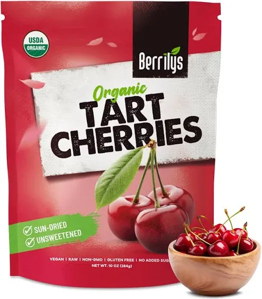 Dried Tart Cherries, 16 oz, Pitted, Non-GMO, Kosher, Unsulfured, Sour, No added sugar