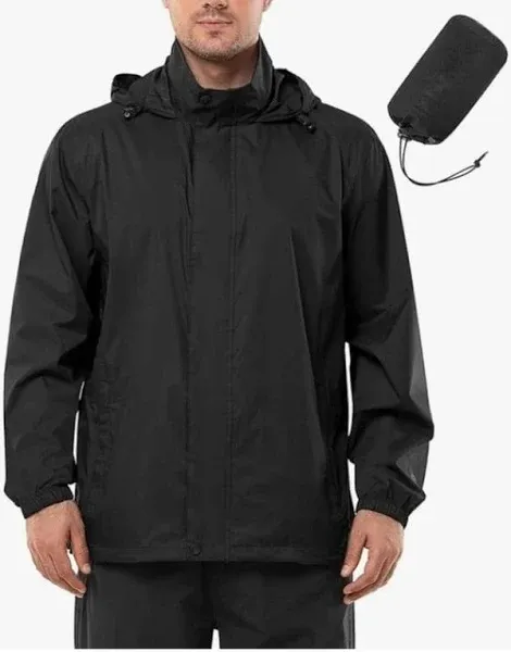 Off Road Ventures Lightweight Packable Hooded Rain Jacket, (Men's L)