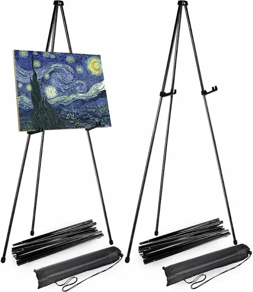 2 Pack Easel for Signs, 63 Inch Easels for Displaying Picture Easel Stand Black