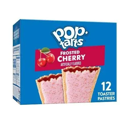 Pop-Tarts Toaster Pastries, Cherry, Frosted - 12 toaster pastries, 20.3 oz