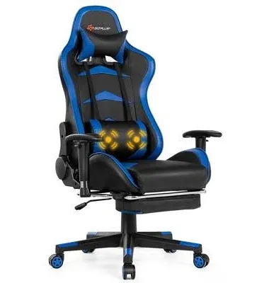 Costway Massage Gaming Chair with Footrest