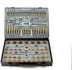 VCT 86pc Tap and Die Combination Set Tungsten Bearing Steel Titanium Coated SAE