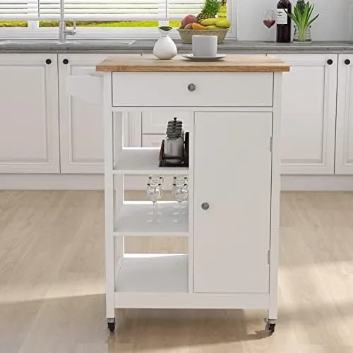 Small Kitchen Island On Wheel with Storage