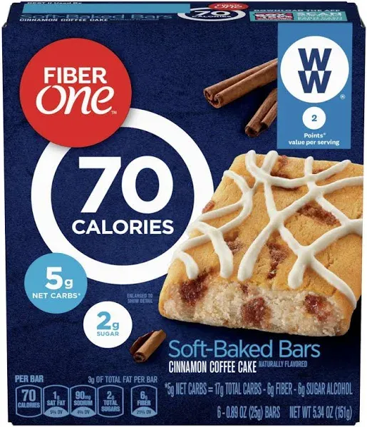 Fiber One Cinnamon Coffee Cake Soft-Baked Bars