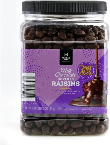 Member&#039;s Mark Chocolate Covered California Thompson Raisins 54 oz