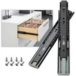 SHUHANG 1 Pair Soft Close Drawer Slides 12 14 16 18 20 22 24 Inch 100 lb Load Capacity Self Slow Closing Full Extension Ball Bearing Side Mount Cabinet Glides Rails Wardrobe Kitchen Dresser Black