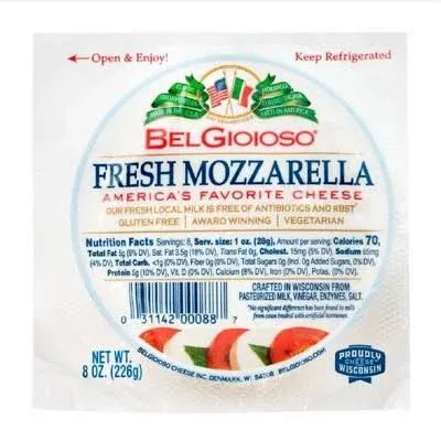 Belgioioso Snacking Cheese, Fresh Mozzarella - 6 pack, 1 oz packages