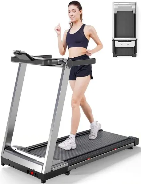 DeerRun Incline Treadmills for Home, Folding Treadmill for Walking, Running & Jogging, 3.5 HP Compact Raceable Treadmill with 350 LBS, Bluetooth Enable